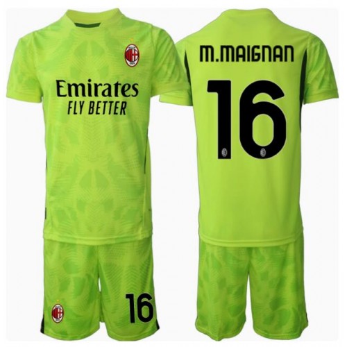 Otroški Nogometni dresi AC Milan Mike Maignan #16 Vratar Tretji 2024-25 Kratek Rokav (+ Kratke hlače)